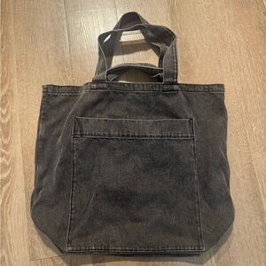 *RARE* Baggu Giant Pocket Tote in Washed Black Denim
